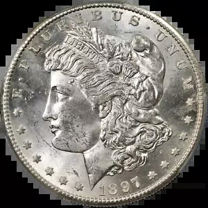 1897-S モーガン シルバー ダラー PCGS MS65 ブラスト ホワイト スーパーブ アイ アピール