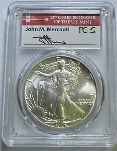 1986-S 米国シルバー アメリカン イーグル MS70 PCGS ジョン マーカンティ署名 232,650円