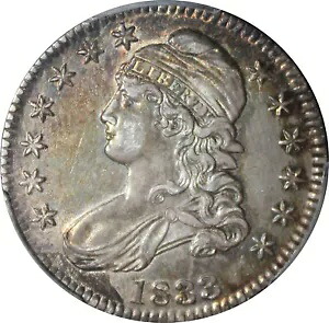 1833 AU53 キャップドバスト ハーフダラー、PCGS 48802830