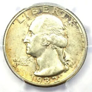 1932-D ワシントン クォーター 25C - 認定 PCGS AU55 - レア キー デート コイン!