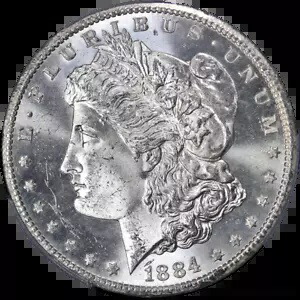 1884-CC モーガン シルバー ダラー PCGS MS65 ブレイジング ホワイト ジェム 素晴らしい目の魅力