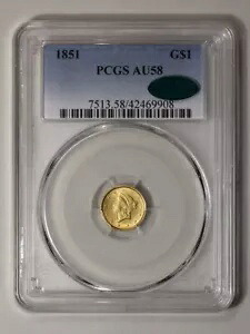 1851 G$1 金ドル PCGS AU58 (CAC)