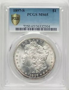 1897-S 米国モルガン銀貨 1 ドル - PCGS MS65 234,850円