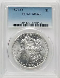 1891-O 米国モルガン銀貨 1 ドル - PCGS MS63 234,850円