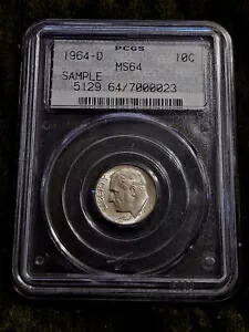 ドイリー サンプル スラブ 1964-D ルーズベルト ダイム PCGS MS64 送料無料