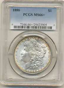 1886 $1 モルガン シルバー ダラー MS 66+ PCGS