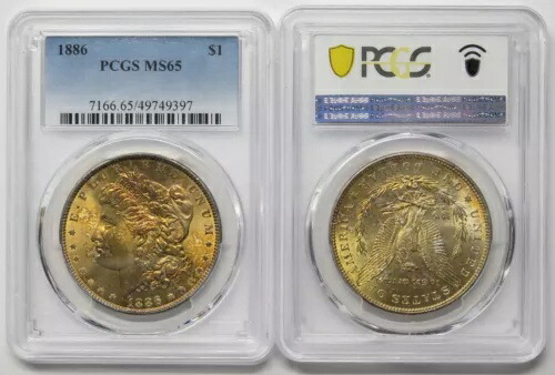 2x 1886 Obv/Rev トーン モーガン ドル $1 セット MS65 PCGS 29065
