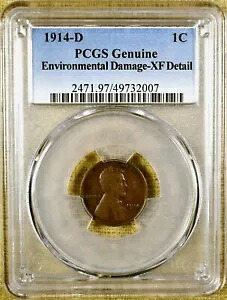 1914-D PCGS XF 詳細リンカーン セント - キー日付