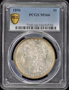 1896年 $1モルガンドル PCGS MS66