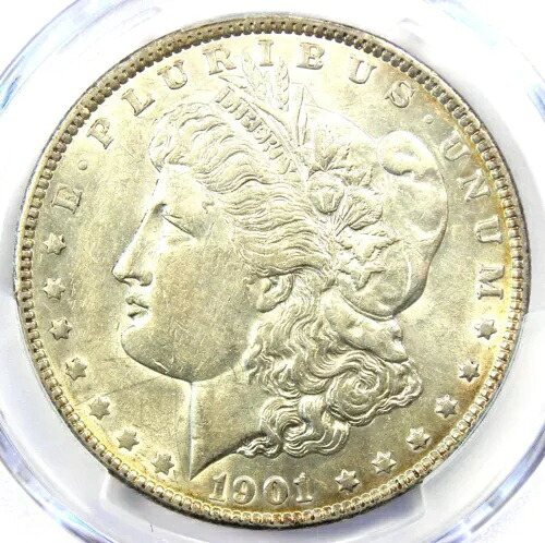 1901-P モーガン シルバー 1 ドル コイン (1901 年) - 認定 PCGS AU53 - 希少な日付!