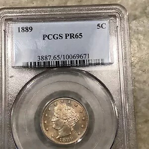 1889 プルーフ V ニッケル PR65