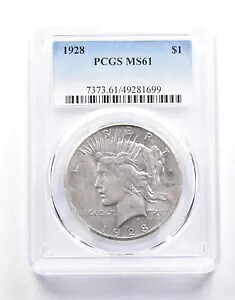 1928 平和銀ドル MS61 PCGS *0697