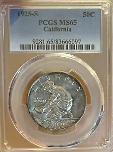 1925-S PCGS MS65 カリフォルニア記念シルバー ハーフダラー