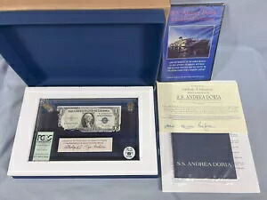 1935e $1 シルバー証明書 S.S. アンドレア ドリア SHIPWRECK PCGS グレード B ケース COA 付き