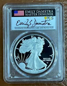 2021 S プルーフ シルバー イーグル PCGS PR70 DCAM アドバンスド リリース タイプ 2 ダムストラ 署名済み