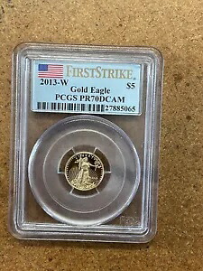 FIRST STRIKE 2013-W $5 ゴールド イーグル 米国コイン PCGS PR70 DCAM フロステッド プルーフ 1/10 オンス