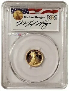 1990-P 1/10 オンス ゴールド $5 アメリカン イーグル PCGS PR69DCAM マイケル ライガン シグネチャー コイン