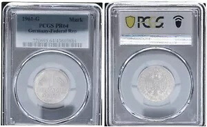 1 DM 記念コイン 1961 G プルーフ プレート エディション 70 枚 PCGS PR64 94698