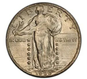 1926-D 25c 台座に立つリバティ クォーター デイト - PCGS ゴールド シールド MS 64