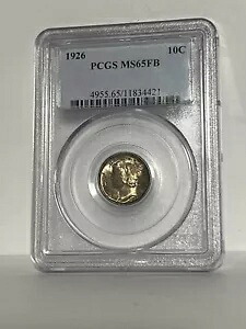 PCGS 1926 マーキュリーダイム MS65FB ※美しいゴールド調！