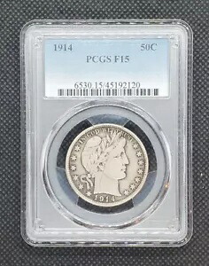 1914 バーバー ハーフダラー | PCGS F15|WORLD RESOURCE【KING店】