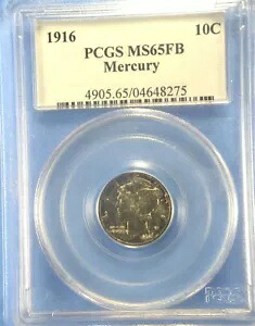1916 10C PCGS MS65 FSB 淡いレインボートーンのゴージャスなコイン｜WORLD RESOURCE【KING店】 237,050円
