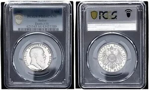 バーデン 2 マーク 1907 フリードリヒ大公の死について - PCGS PR64CAM PP 116197