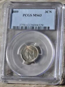 1889 年 3 セント ピース PCGS MS63 認定 希少な未流通品｜WORLD RESOURCE【KING店】