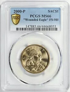 2000 PCGS MS66 サカガウィア ドル ウンデッド イーグル FS-901｜WORLD RESOURCE【KING店】