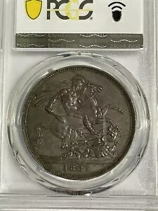1887年 イギリス グレートブリテン ビクトリア女王 シルバー クラウン コイン PCGS MS61