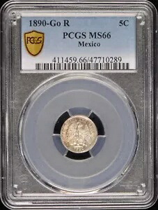 1890-Go R 5C 5 センタボス メキシコ PCGS MS66｜WORLD RESOURCE【KING店】