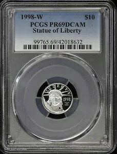 1998 W $10 1/10 オンス プルーフ プラチナ イーグル PCGS PR 69 DCAM | Pt 自由の女神｜WORLD RESOURCE【KING店】