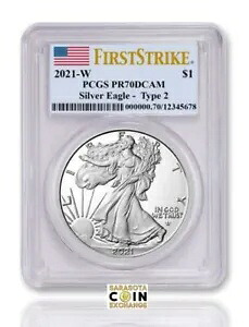 2021 W プルーフ シルバー アメリカン イーグル タイプ 2 PCGS PR70 DCAM ファースト ストライク｜WORLD RESOURCE【KING店】 117,700円