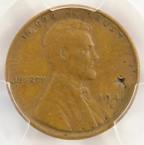 1941-D 1c 小麦セントブローホール欠陥プランシェ PCGS XF40|WORLD RESOURCE【KING店】
