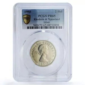 ローデシア ニャサランド 2 シリング 正規貨幣 イーグル PR65 PCGS 銀貨 1955｜WORLD RESOURCE【KING店】