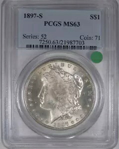 1897 S $1 PCGS MS 63 シルバー モルガン ドル [7703]｜WORLD RESOURCE【KING店】