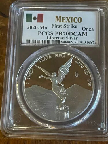 2020 Mo PCGS メキシコ 1 オンス シルバー リベルタ オンザ プルーフ PR70 DCAM ファースト ストライク｜WORLD RESOURCE【KING店】