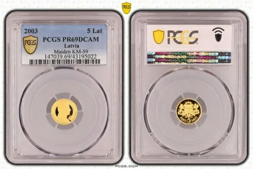 2003 ラトビア 5 ラティ PCGS -PR69DCAM- ゴールド ---- Pieclatnieks----｜WORLD RESOURCE【KING店】
