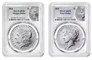 2024 モーガン & ピース シルバー ダラー セット 2 コイン PCGS MS70 #764｜WORLD RESOURCE【KING店】