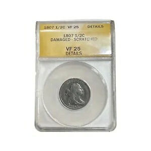 1807 ドレープヘア ハーフセント 1/2C ANACS VF25｜WORLD RESOURCE【KING店】