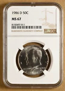 1986 D ケネディ ハーフダラー NGC MS67