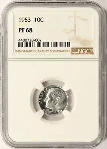 1953 プルーフ 10c ルーズベルト ダイム NGC PF68