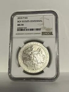 MS70 2010-P ボーイスカウト記念ドル NGC ブラウンラベル *画像