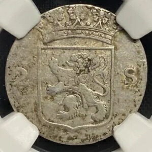 オランダ 西暦 1789 年 オランダ オランダ植民地時代、シルバー 2 Stuivers 2S コイン、NGC XF