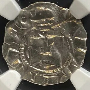 イタリア 1039-1125 AD ルッカ エンリコ III IV & V、クルセイダーズ シルバー デナロ コイン、NGC AU
