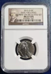 2015 D Jefferson Nickel 早期リリース NGC MS67 6FS フルステップ #79961