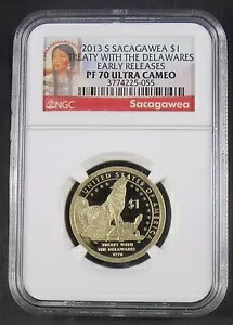 2013 S サカガウィア デラウェア NGC PF70 U C 早期リリースとの $1 条約