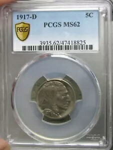 1917-D バッファロー ニッケル ---- PCGS MS-62 スラブコイン ---- #964A