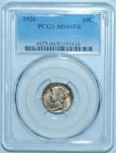 1920 PCGS MS66FB フルバンド マーキュリー ダイム