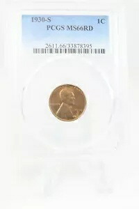 1930-S PCGS MS66RD リンカーン ウィート セント ビジネス ストライキ 1C